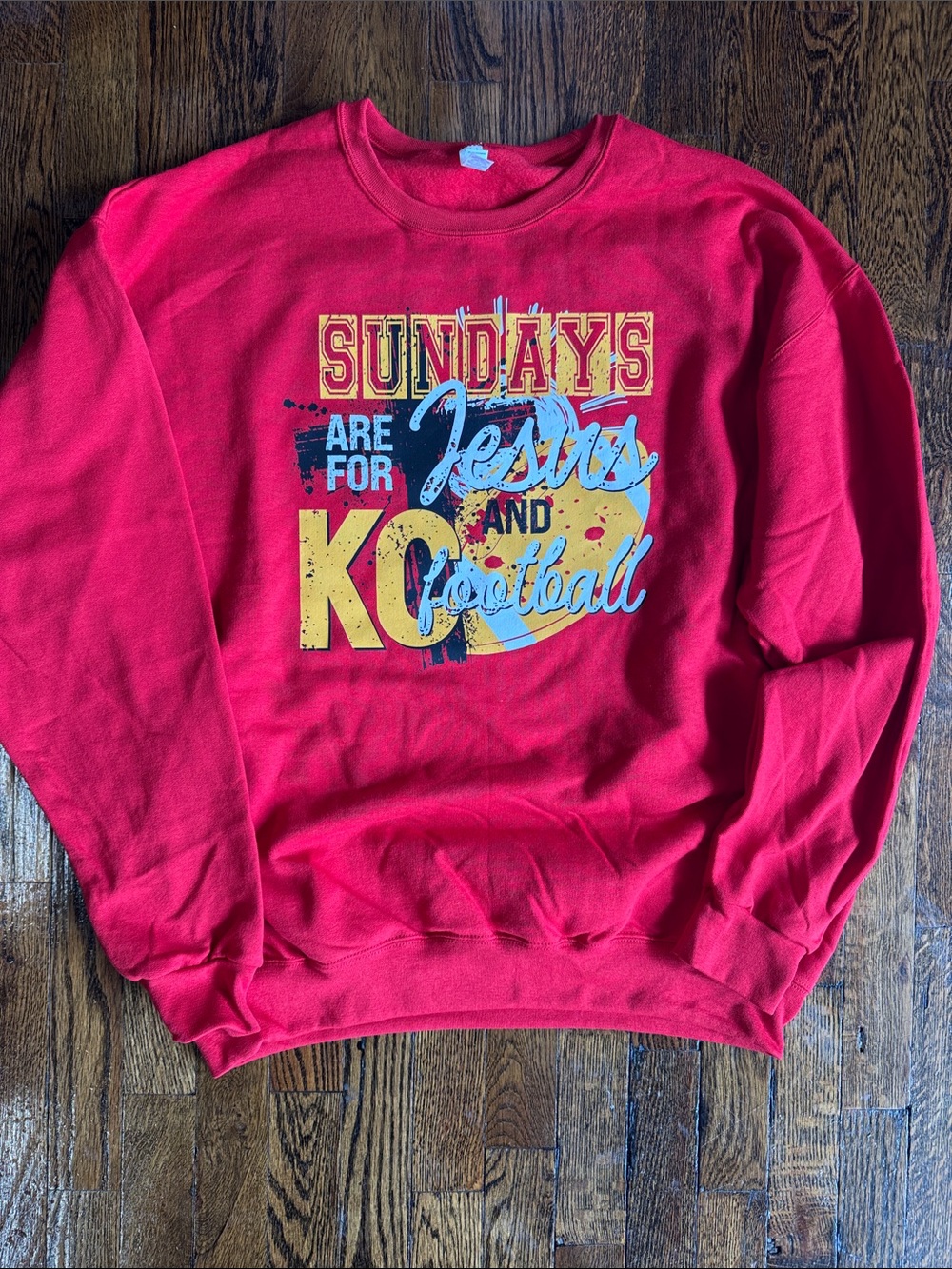 Red KC Chiefs Graphic Crewneck Sweatshirt